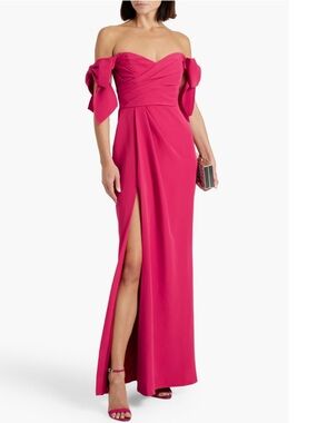 NWT Marchessa Off-Shoulder Fuchsia Gown